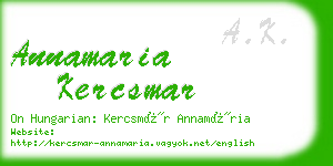 annamaria kercsmar business card